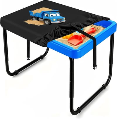 Speeltafelhoes - Outdoor bescherming - Spelen en opbergen - Waterdicht materiaal - 96x64x10 cm - Blauwe auto print