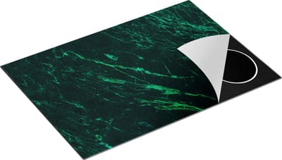 Chefcare Inductie Beschermer Donker Groene Marmer - Groen - 75x50 cm - Afdekplaat Inductie - Kookplaat Beschermer - Inductie Mat