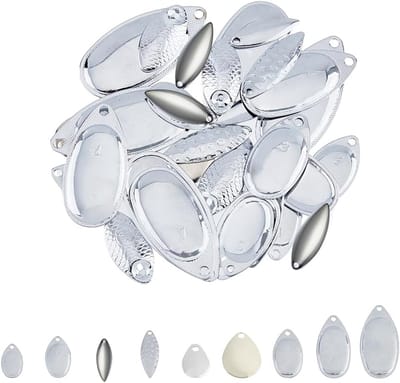 Vislokaas Set: IJzeren Spinnerbladen en Lepel Rigs voor Vissen in 2 Kleuren