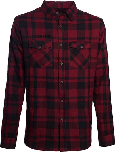 WCC West Coast Choppers Flannel La Bomba Herringbone en rood/zwart