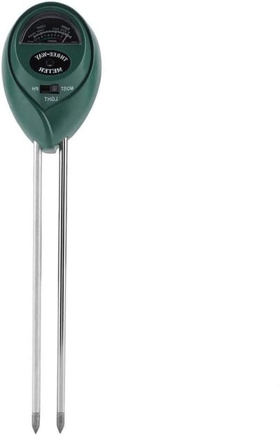 Bodemmeter 3-in-1 - Vochtigheid pH Licht - Planten Verzorgen - Geen Batterijen Nodig - 26 cm Sonde - Metaal