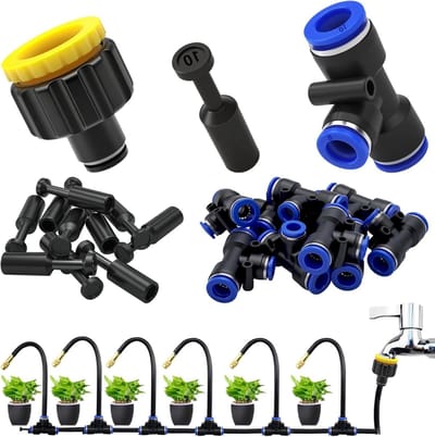 Irrigatie Snelle Aansluitingen, Plastic Reducer 10 naar 8mm met Snelle Koppeling voor Tuin, Gras en Bewatering Systemen