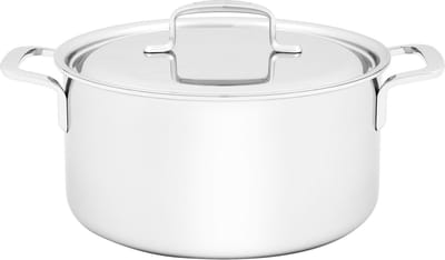 Demeyere 5-Plus RVS Kookpan Met Deksel 24cm - Roestvrij stalen Kookpot 5,2 L - Geschikt Voor Alle Warmtebronnen Inclusief Inductie - Duurzaam - Volledig PFAS- - PFOA- en PTFE-vrij
