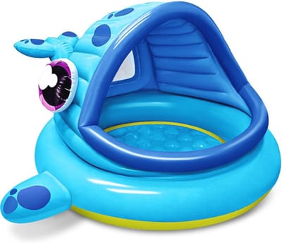 Opblaasbaar kinderbadje met zonnebescherming voor baby's - speelplezier in de zomer!