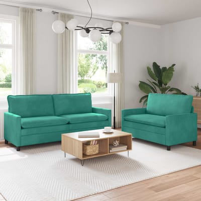 vidaXL - Bankstel - 2 - st - Turquoise - Fluweel
