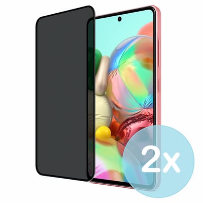 Privacy Screenprotector Geschikt voor Samsung Galaxy A71 – Anti-Gluren – Krasbestendig Gehard Glas 9H – Volledige Dekking – 2-Pack – FuturiQ