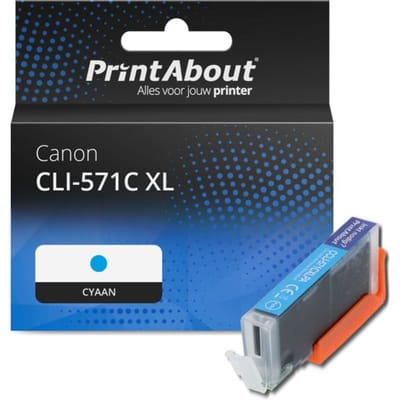 PrintAbout huismerk Inktcartridge CLI-571C XL Cyaan Hoge capaciteit geschikt voor Canon
