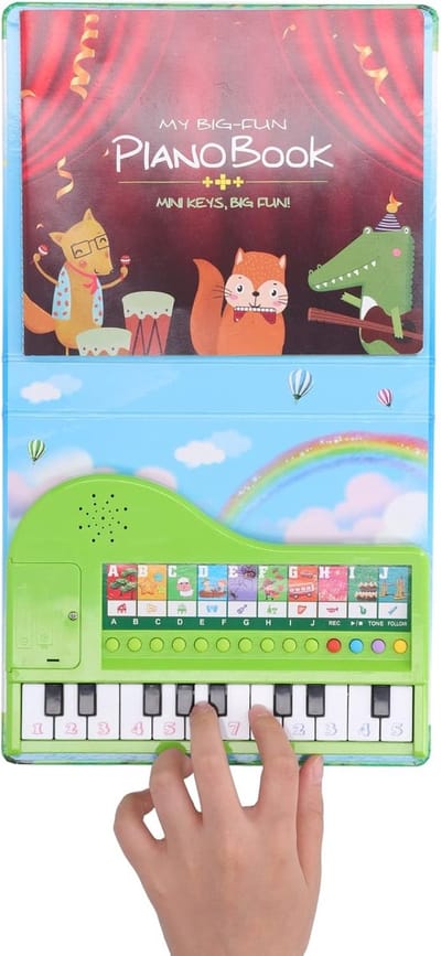 Muziek Pianospeelgoedboek - Educatief Speelgoed - Kinderen Leren Muziek - Kleurgecodeerde Noten - 22 x 18 x 4 cm