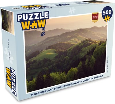 Puzzel Zonsondergang bij het Duitse Zwarte Woud in Europa - Legpuzzel - Puzzel 500 stukjes