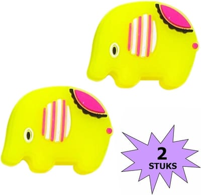 Fako Bijoux® - Tennisdemper - Tennis Demper - Olifant - Geel - 2 Stuks