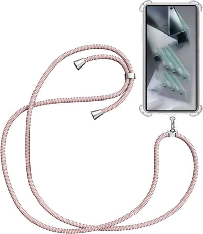 Telefoonkoord + Hoesje Geschikt voor Samsung Galaxy S24 Ultra - Lengte Verstelbaar - Telefoonketting - Shock Proof Case - Rose