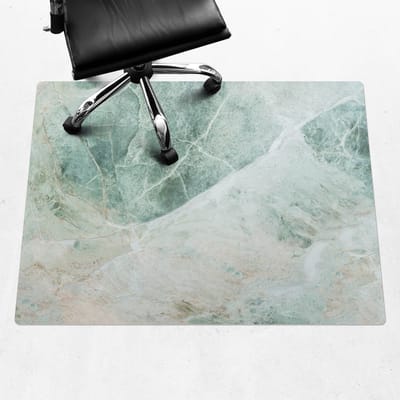 Wallfluent - Vloerbeschermer Marmerpatroon Van De Natuur - 120x90 cm - Groente Vloerbeschermer Bureaustoel - Rechthoekig - PVC Vloerbeschermer-Computer Stoel Mat-Werkplekdecoraties - Organisch marmerpatroon