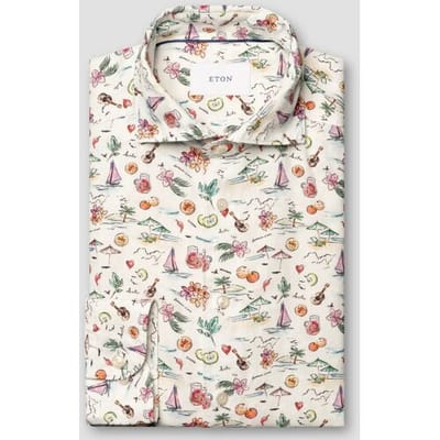 Eton Overhemd Vibrant Vacation Vibes Luxury Linnen Multicolor / male