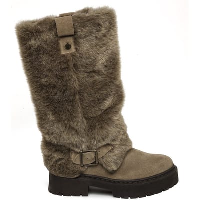 Steve Madden Godiva Boots Taupe Mélange Maat: 36 | Laarzen Outlet | Dames | Bruin