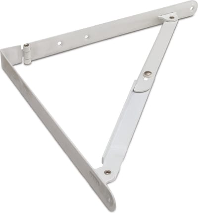 Plankdrager - 2x - staal - wit gelakt - 20 x 20 cm - 100 kg - schapdragers - planksteun / planksteunen