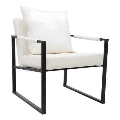 Fauteuil- Voor Woonkamer - Moderne Lounge - Stof /Wit