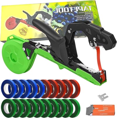 20 Rollen Tuin Tape voor Planten, Plant Touw voor Tying Machine, Inclusief 10000 Nietjes, Ideaal voor het Binden van Takken, Klimplanten en Bloemen in de Tuin
