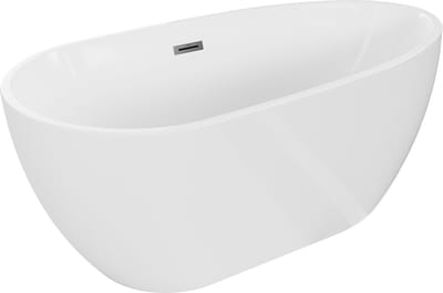 Mexen Eos vrijstaande badkuip 150 x 75 , wit, overloop gun metal - 52471507500-95