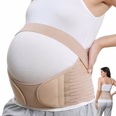 Zwangerschapsband - Maat S - Beig8e - Buikband zwangerschap - Steunband bekken - Pregnancy belt – Bekkenbrace - Bekkenband – Zwangerschapskleding – Sluitlaken – Zwangerschap cadeau - LOUZIR