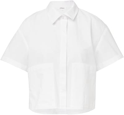 s.Oliver - female - Kortere overhemdblouse in een relaxed fit met opgestikte zakken