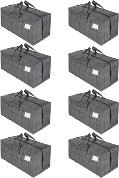 8 stuks verhuistassen met rugzakriem, robuust, verhuisdozen, verpakkingsaccessoires, grote opbergvakken voor de slaapkamer, met ritssluiting