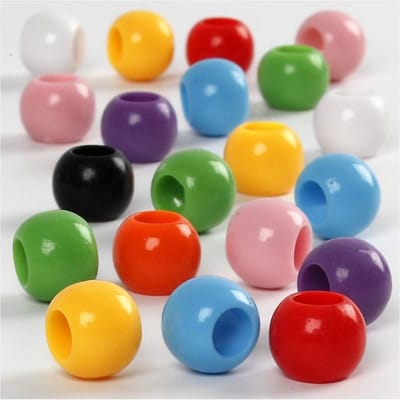 Pony kralen, d 10 mm, gatgrootte 4,5 mm, ca. 186 stuk, 65 gr, 110 ml