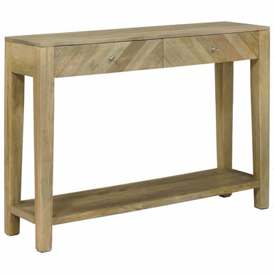 vidaXL - Wandtafel - Natuurlijk - grijs - 110 - x - 30 - x - 80 - cm - Massief - Mango - Hout