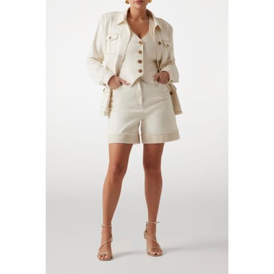 GUESS Naomi Short Denim Sandy Shore Size: 38 | Shorts Outlet | Dames | Beige