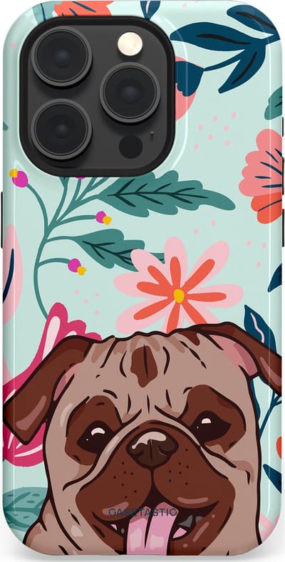 Casetastic Hoesje Geschikt voor Apple iPhone 15 Pro Magsafe - Stijlvolle Beschermende Duo-layer Case - Mopslik