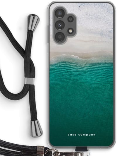 Case Company® - Hoesje met koord geschikt voor Samsung Galaxy A13 4G hoesje met Koord - Stranded - Telefoonhoesje met Zwart Koord - Bescherming aan alle Kanten en Over de Schermrand