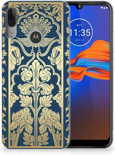 TPU Hoesje voor Motorola Moto E6 Plus TPU Case Beige Flowers