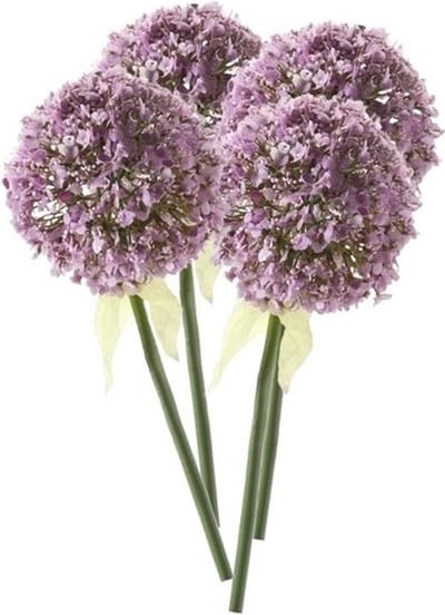 Kunstbloem Sierui / Allium - 4x - lila paars - steel van 70 cm