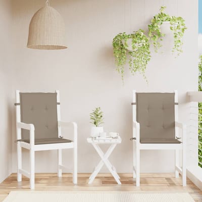 vidaXL - Tuinstoelkussens - lage - rug - 2 - st - 100x50x3 - cm - oxford - stof - taupe