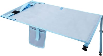 Vliegtuigstoelverlenger - Vliegbed Kinderen - Comfortabel Reizen - Opvouwbaar Ontwerp - 76 x 44.5 cm - Blauw
