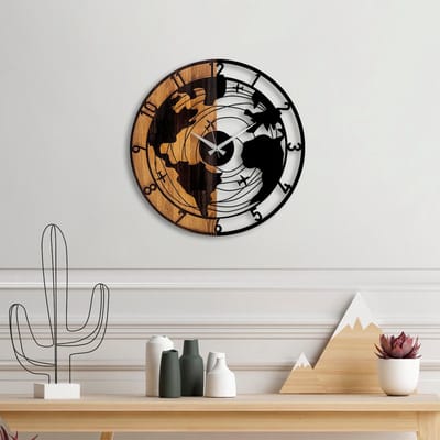 Tanelorn Houten Wandklok | 56 x 56 cm | Notelaar Zwart