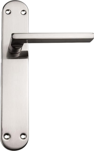 Chrome Deurkruk met lange schild - Complete set