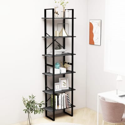 vidaXL - Opbergrek - 60x30x210 - cm - massief - grenenhout - grijs