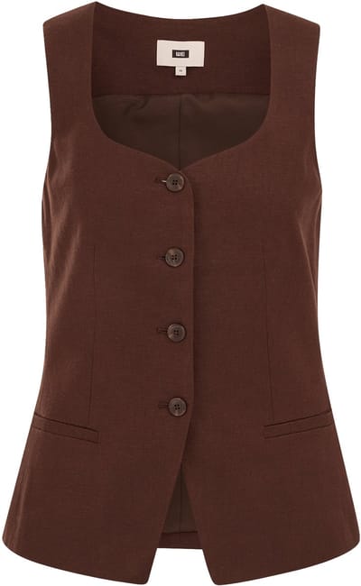 WE Fashion Dames regular fit gilet van linnenmix