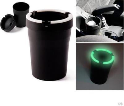 Universele Rookvrij Asbak Auto - Zelfdovende Asbak Bekerhouder - Glow in the dark asbak past in iedere bekerhouder! (2 Stuks)