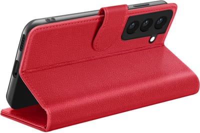 Zanae, Hoesje geschikt voor Samsung Galaxy S22 - Wallet Case & Stand, Rood