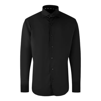 Aquascutum effen wit overhemd met lange mouwen