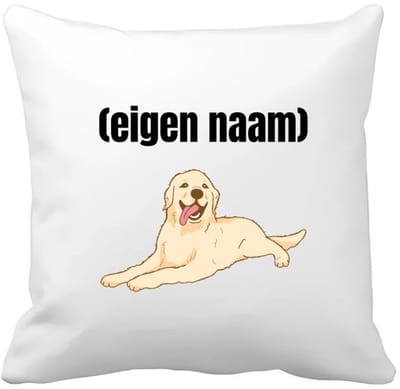 Akyol - liggende hond met eigen naam Kussen hoes - Honden - honden liefhebbers - iemand die houdt van honden - verjaardag - cadeau - kado - 40 bij 40 cm