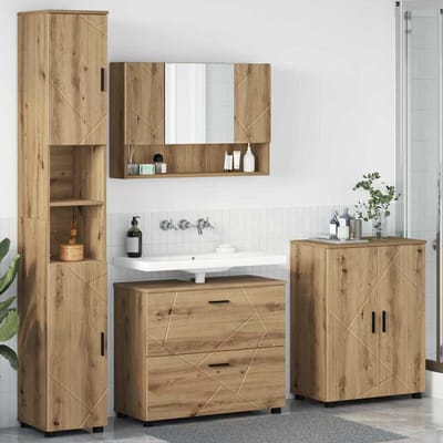 vidaXL - Badkamermeubel - Set - 4 - st - Artisan - Eiken - 35 - x - 30 - x - 192 - cm