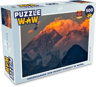 Puzzel Ondergaande zon Mount Everest in Nepal. - Legpuzzel - Puzzel 500 stukjes