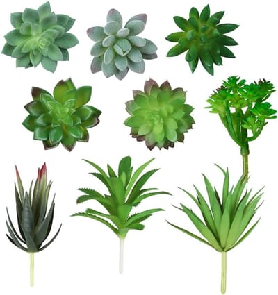 Dailygoods- Kunstvetplanten 9 stuks - Decoratieve Nepplanten - Kunstplanten voor Binnen - Kunstvetplanten voor Woonkamer - Kunstvetplanten voor Kantoor - Natuurlijk Oogend Design