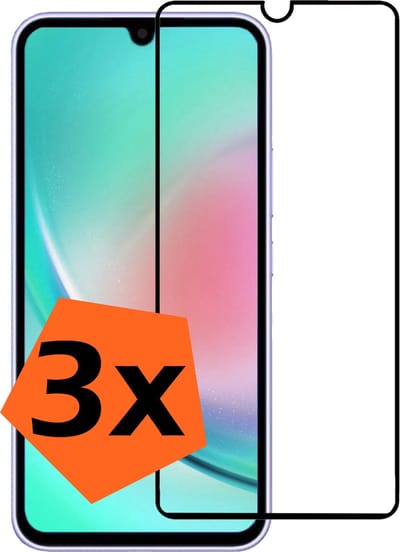 Screenprotector - 3 Stuks - Geschikt voor Samsung Galaxy A34 - Full Cover - Gehard Glas - Beschermglas - Tempered Glass - Screen Protector