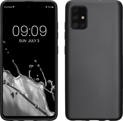 kwmobile telefoonhoesje geschikt voor Samsung Galaxy A51 - Hoesje voor smartphone - Back cover in metallic grijs