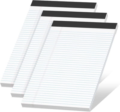 8 Ampsjuridische schrijfblokken A4 - 3 Pak - Smal Geruit Papier met Stevige Achterkant