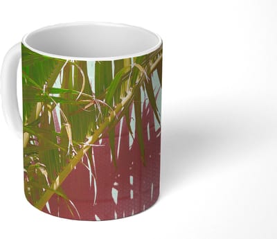 Mok - Koffiemok - Plant - Zomer - Tropisch - Roze - Mokken - 350 ML - Beker - Koffiemokken - Theemok