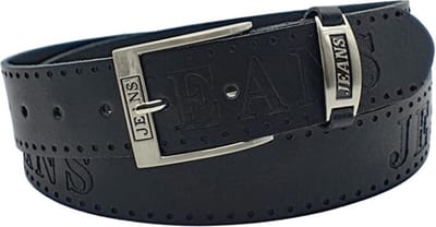 Fana Belts Beste riemen voor mannen Zwart - Taillemaat 85 - Broekriem - Zwarte riem Jeans - Jeans opdruk - Jeans gesp - Spijkerbroek riem